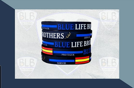 Pulsera de Policía servir y proteger III con rama de laurel