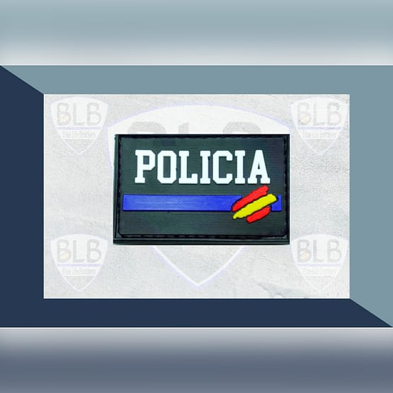 Parche Policía de PVC con velcro y tapa trasera.